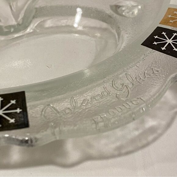 Mid Century MCM Inland Glass Atomic Starburst Pattern Meat Serving Platt… - Picture 4 of 6